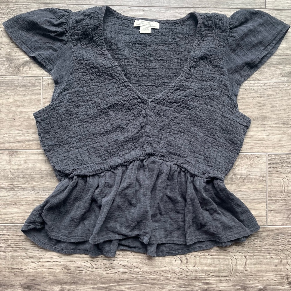 American Eagle Outfitters Womens Peplum Top L
